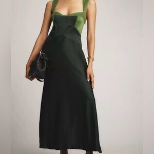 Anthropologie The Jocelyn Sleeveless Slip Midi Dress by Maeve in Green